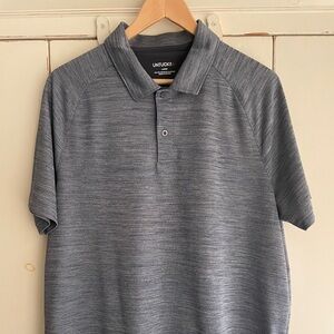 UNTUCKit - Heathered Performance Polo - Large / Regular Fit / Dark Blue